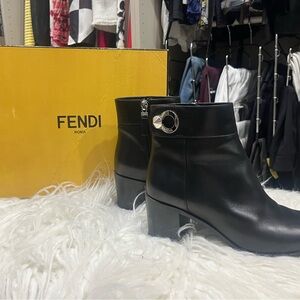 Black Fendi Ankle Boots